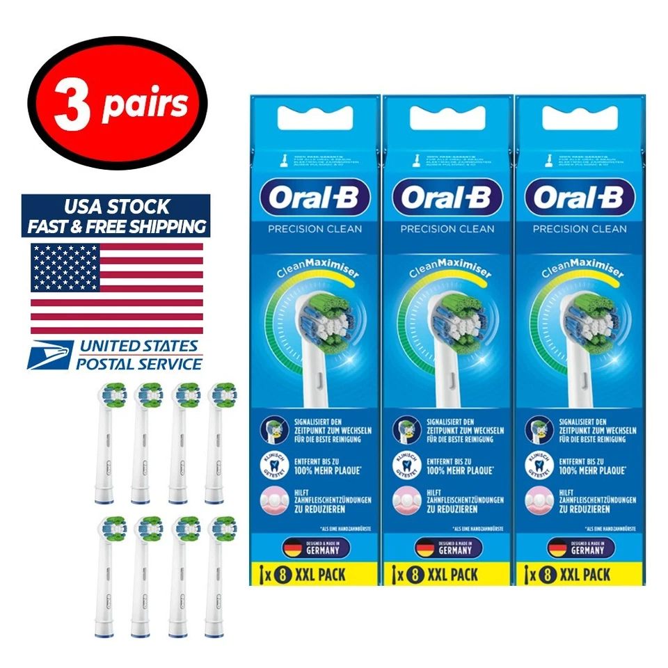 3 pairs of 8 count Oral-B Precision Clean Toothbrush Heads  - Image 1 of 3