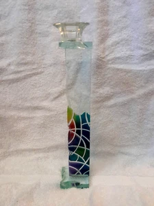 Uda Yehuda Parmat Modernist Candle Holder Muti-Color Hebrew Signed Uda 12" - Picture 1 of 15