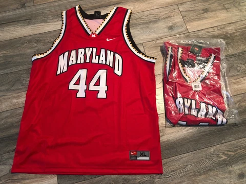 Vtg Nike Maryland Terrapins Jersey #44  NCAA Red Men’s 2XL New In Bag Cover