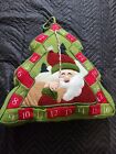 Christmas Tree Advent Calendar Plush Pillow Folk Art Santa Countdown 16