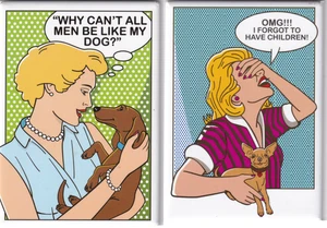 Warum können nicht alle Menschen wie mein Hund sein & OMG vergessen Kinder Magnete zu haben 2,5"x3,5" - Bild 1 von 5