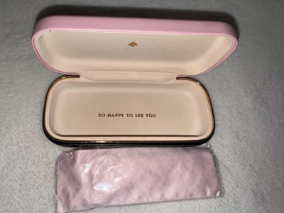 Auténtico estuche rígido Kate Spade rosa verde para gafas Foto 1 de 4