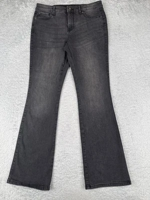 Pantalones de mezclilla INC para mujer 6 negros Elizabeth Bootcut tiro medio mezcla de algodón 30x32 Foto 1 de 4