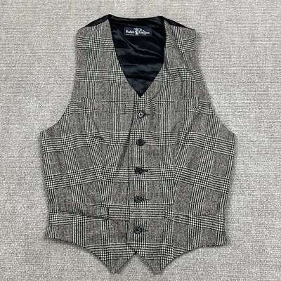 Chaleco Chaleco Vintage Ralph Lauren Etiqueta Púrpura Pata de Gallo Ventana Para Mujer S Foto 1 de 4