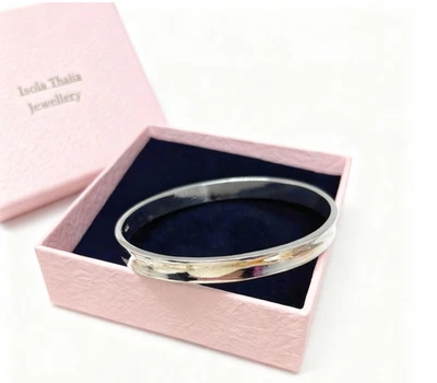 925 Sterling Silver Bangle 8mm Oval - image 1 of 3