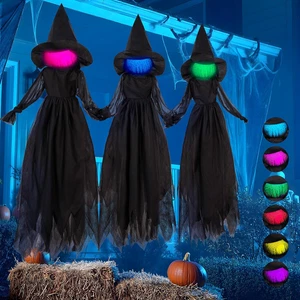 JOYIN 3Pcs Halloween Witch Decorations Outdoor, 5Ft Spooky Hanging Ghost Animatr - Picture 1 of 9
