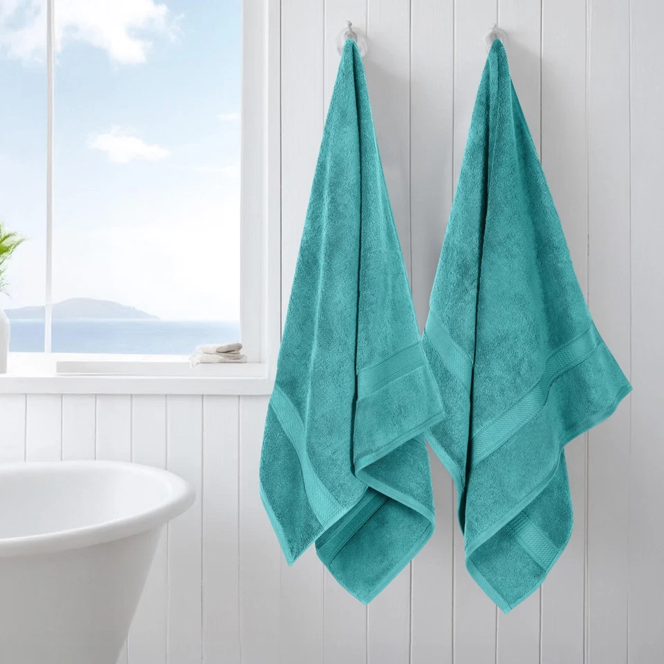 Madison Egyptian Cotton Pile Plush Heavyweight Absorbent Bath Towel Set of 2 - Image 1 of 3