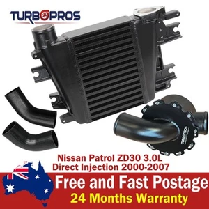 Intercooler de aluminio actualizado + caja de aire para Nissan Patrol ZD30 3,0 L 2000-2007 - Imagen 1 de 12