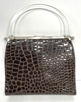 Vintage Purse 3-in-1 Convertible Handbag Lucite Top Handle Purse L&M By Edwards? - Image 1 of 4