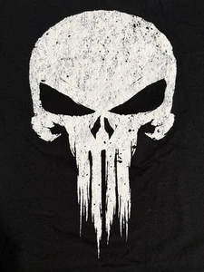 Marvel Comics The Punisher Skull Official Black T-Shirt ~ Textured Skull ~ NEW - Picture 1 of 8