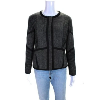 Chaqueta Blazer ETRO Milano 44 US/8 Cintas Gris Negro Cuello Redondo Nueva con Etiquetas $1950 Foto 1 de 4