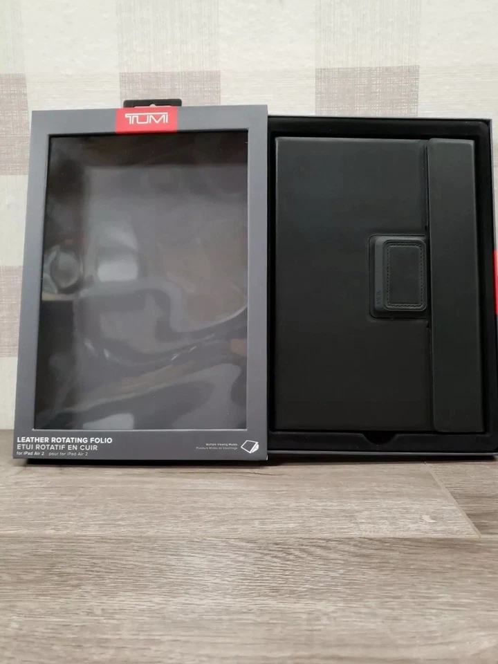 New TUMI Leather Rotating Folio Case For iPad Air 2  9.7" Black Leather   - Image 1 of 4