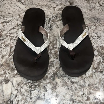 Chanclas Reef Star Cojín Damas Talla 10 Blanco Brillante Usadas Foto 1 de 4