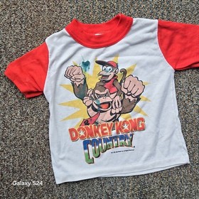 Vintage Donkey Kong Country 1994 Kids Youth Sleep T-shirt Video Game NES