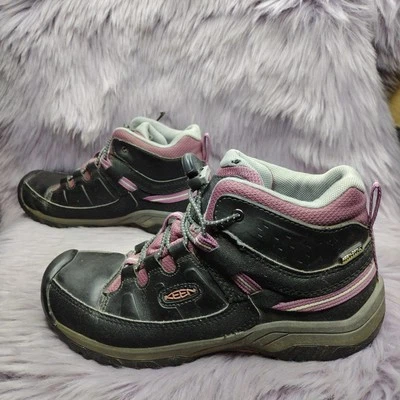 Keen Youth Kids Girls Size 4 Targhee Mid Waterproof Boot 1020131 Raven Tulipwood - Image 1 of 4