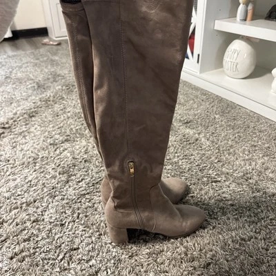Liz Claiborne Boots Layla Tall Suede Taupe Fall Boot Size 8.5W - Image 1 of 4
