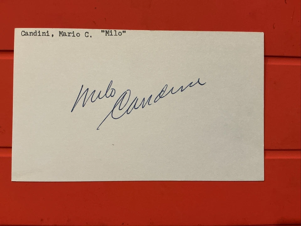Milo Candini 🔥🔥MLB Debut: 1943 Washington Senators 🔥🔥Autograph Postcard🔥🔥 - Image 1 of 1