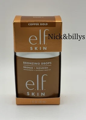 NEW NIB e.l.f. SKIN ELF Bronzing Drops Bronze 3 Copper Gold Full Size 30ml/1oz - Image 1 of 4