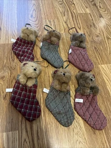 Boyd Bear Plush Bear In A Stocking Ornament Set (6 Ornaments)  - Picture 1 of 4