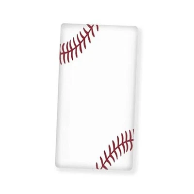 Sábana bajera ajustada de béisbol y pelota deportiva americana blanca cuna estándar roja Foto 1 de 4