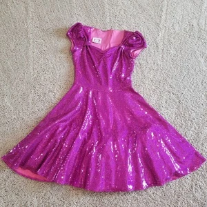 Magenta Full Sequin Costume Dress - Halloween DIY Fabric- Womens Small - Picture 1 of 6