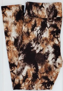 OS LuLaRoe One Size Leggings Cute Black Brown Tie Dye NWT X27 New - Picture 1 of 6
