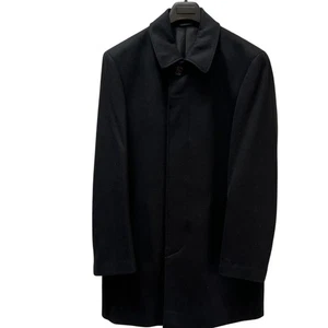 Abrigo Lauren Ralph Lauren Para Hombre 42L Negro Mezcla Lana Topcoat Oculto Tapeta Forrado - Imagen 1 de 15
