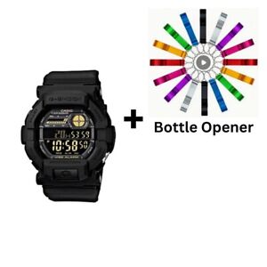 Casio G-Shock Digital Mens Black Vibration Alert Watch GD-350-1B Bottle Opene...