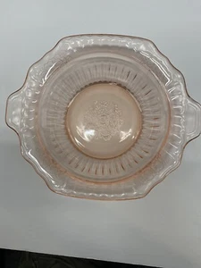 Vtg. Pink Depression Glass Small Bowl 8 1/8" ~ Mayfair Open Rose~ Anchor Hocking - Picture 1 of 12
