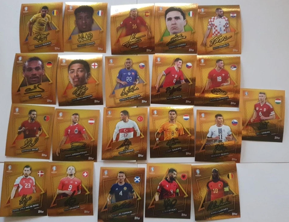 Topps Euro EM 2024 SP gold Sticker selten alle 21 mit Signatur Hammer Preis - Bild 1 von 1