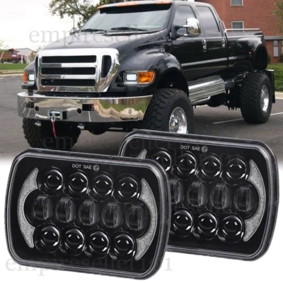 Par de faros LED aprobados por el DOT 5x7 7x6 con DRL para Ford F650 F750 L9000 F-250 Foto 1 de 4