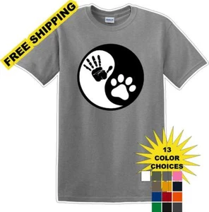 Yin Yang Work Dog - Dog- Novelty T-shirt - Picture 1 of 16