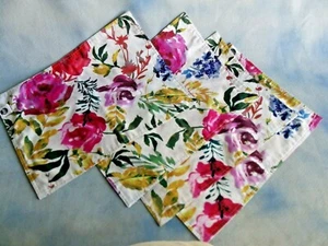  Set Of 4 Floral Placemats 100% Silky Polyester By Food Network 19" X 14" - Picture 1 of 5