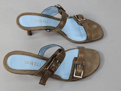 Vaneli Eildon Sandals Womens 6W Bronze Cipria Slides Adjustable Buckle Mettalic - Image 1 of 4