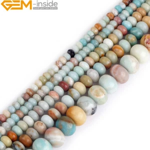 Rondelle Gemstone Natural Mulit Color Amazonite Spacer Beads Jewelry Making 15'' - Picture 1 of 31