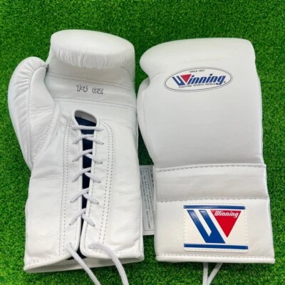 Winning Boxing Gloves MS-500 14oz lace up Type white