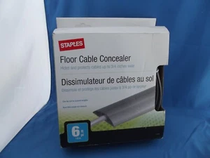 NEW STAPLES 6' FLOOR CABLE CONCEALER  HIDE & PROTECT CABLES CUSTOM FIT - Picture 1 of 3