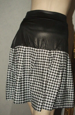 Rock * Minirock * Faltenrock schwarz weiß Stretch Hahnentritt Rainbow S/M/L/XL - Bild 1 von 3