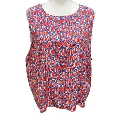 J. Regata Crew Factory Feminina 2X Floral Preppy Beachy Patriotic Office Nova Com Etiqueta - Imagem 1 de 4