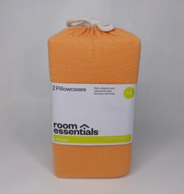 Room Essentials 2 King Jersey Pillowcases Sun Orange New - Image 1 of 4