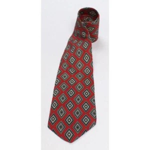 Class Club Mens Silk Geometric Regular Tie Necktie Multi-Color Red - Picture 1 of 3