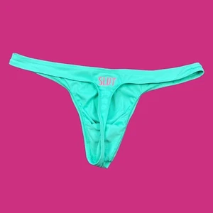 PUTA Personalizable Bordado Personalizado Hombre Verde Acanalado Tanga de Natación Traje de Baño - Imagen 1 de 7