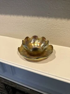 Antique Tiffany Favrile Glass Ruffled Bowl And Underplate - Picture 1 of 12