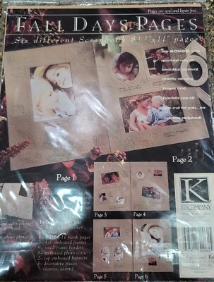 Libro de recortes K&Company Fall Days 6 papeles en relieve papel kraft artesanía Foto 1 de 4