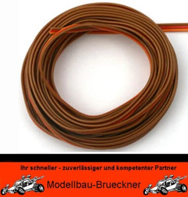 Servokabel Servo Kabel PVC 3-adrig flach braun/orange/rot 0,25 qmm, 1 Meter - Bild 1 von 2