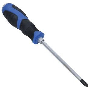 PH2 x 125mm Phillips Premium Screwdriver Magnetic Hardened Tip + Rubber Grip - Picture 1 of 5