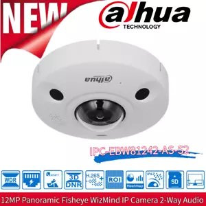 Dahua 12MP Fisheye IP Camera IPC-EBW81242-AS-S2 IR PoE 2-Way Audio US Panoramic - Picture 1 of 21