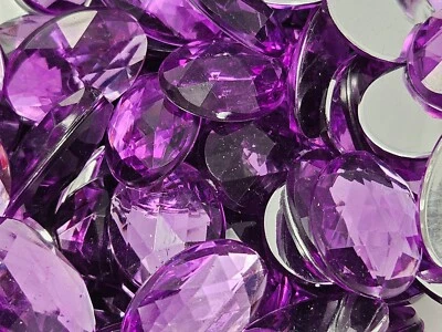 100 piezas grandes 18x25 mm Ovalado Púrpura Pegamento Sobre Cristal Estrás Joyas Artesanales De Colección Foto 1 de 2