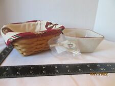 New ListingLongaberger 2005 Tree Trimming Tinsel Red Trim Basket Combo with dish