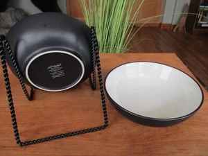 GRAPHITE Colorwave Cereal Bowl 7" Noritake Black & White Stoneware SET OF 2 - Picture 1 of 2